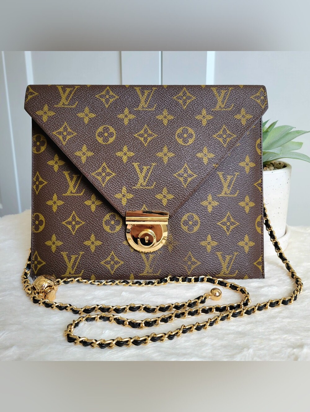 💕Louis Vuitton ENVELOPE Vintage Clutch Crossbody Monogram